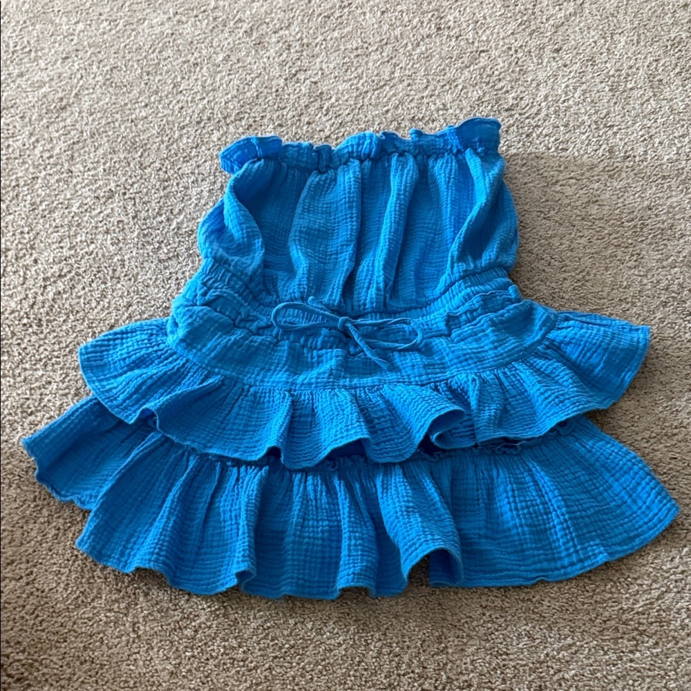 Blue Ruffled Jumpsuit